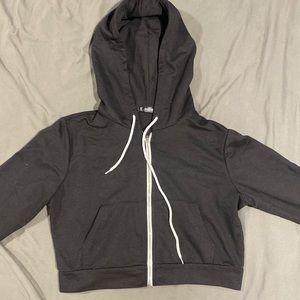 Cropped Black Zip Up